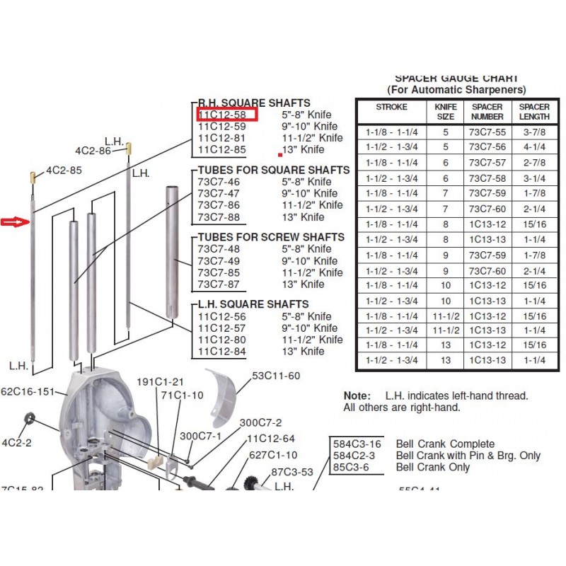 Ax sistem ascutire EASTMAN/DAYANG 11C12-58 /GE1418