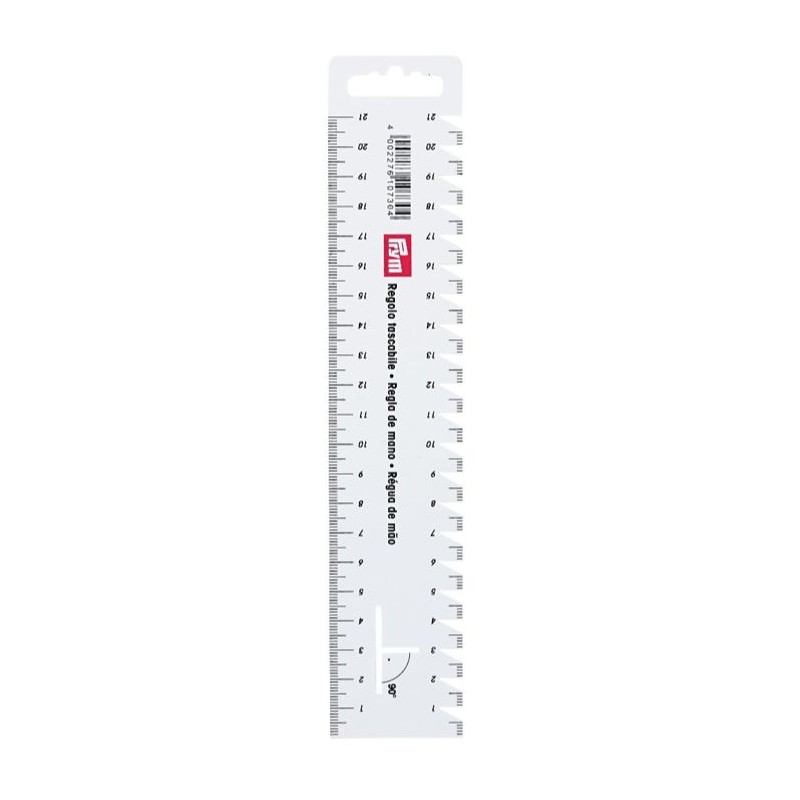 Rigla croitorie, flexibila  21 cm alba