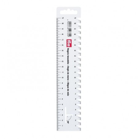 Rigla croitorie, flexibila  21 cm alba