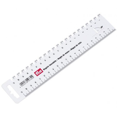 Rigla croitorie, flexibila  21 cm alba