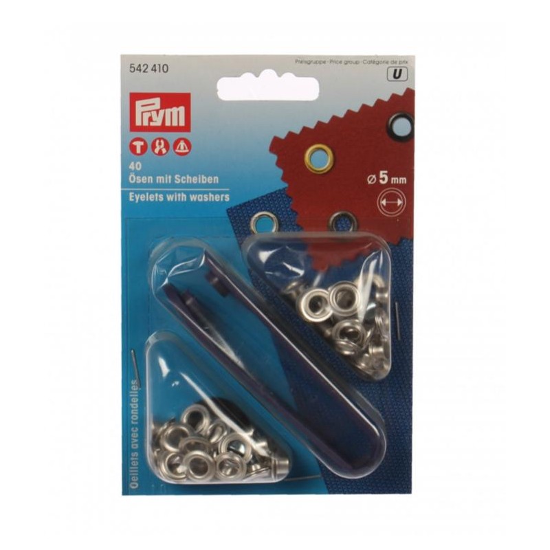 Set ocheti cu saiba - alama - 5 mm