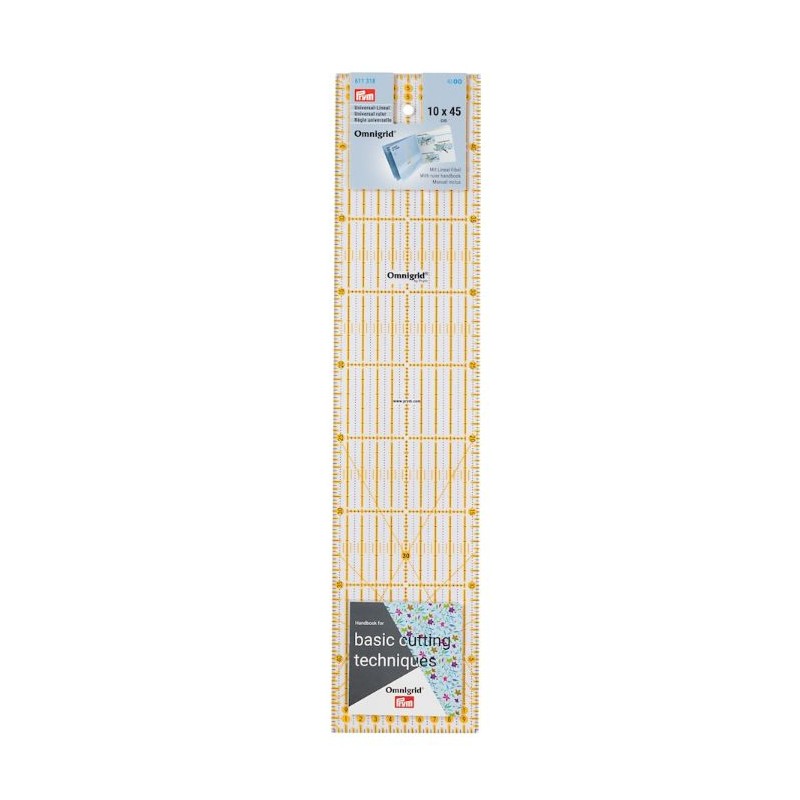 Rigla cu design grafic pentru croitorie - 10x45 cm