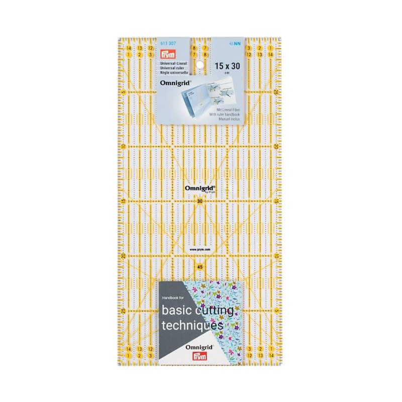 Rigla cu design grafic pentru croitorie - 15x30 cm