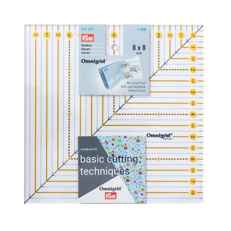 Rigla cu design grafic pentru croitorie - 20x20 cm