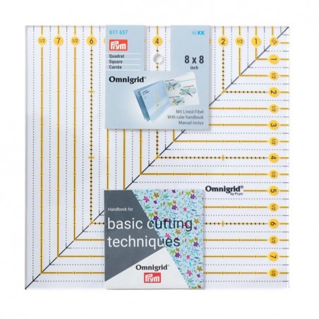 Rigla cu design grafic pentru croitorie - 20x20 cm