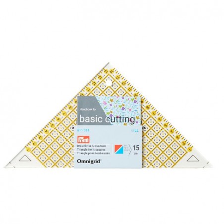 Rigla tip triunghi, design grafic pentru croitorie - 15 cm