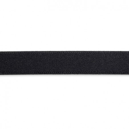 Elastic soft din velur, negru - 25 mm/1 m