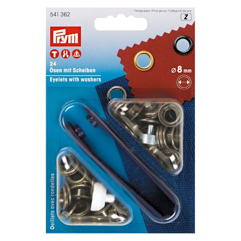 Set ocheti alama cu dispozitiv de atasare - 8 mm Set ocheti alama cu dispozitiv de atasare - 8 mm