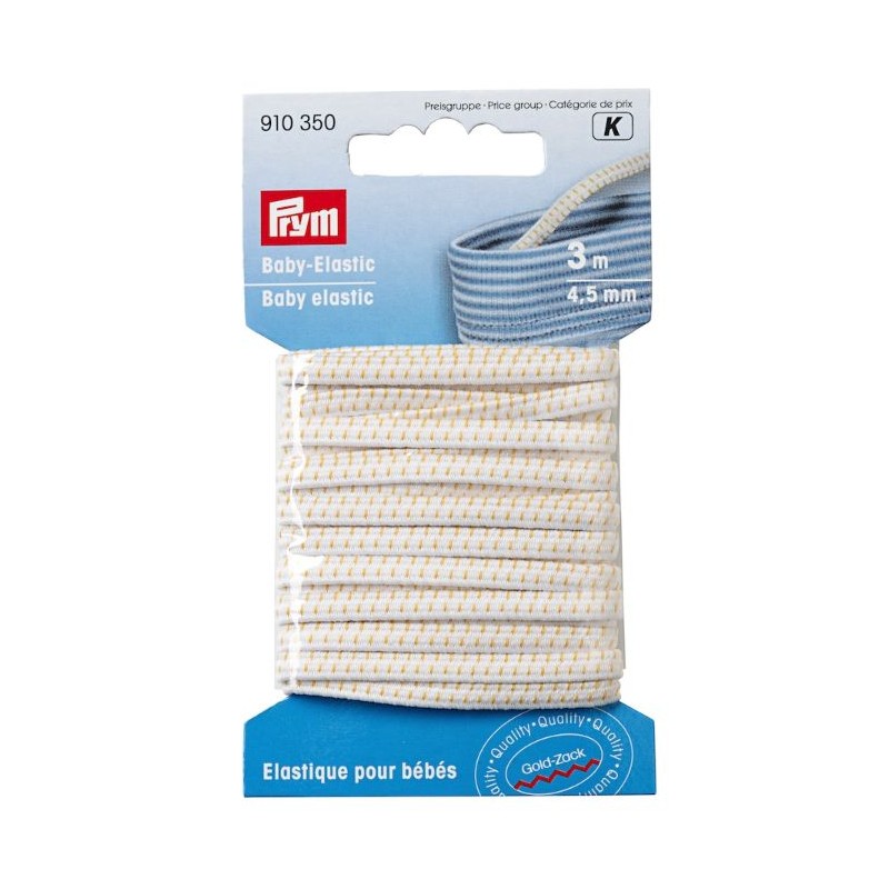 Elastic imbracaminte bebelusi alb - 4,5 mm/3 m