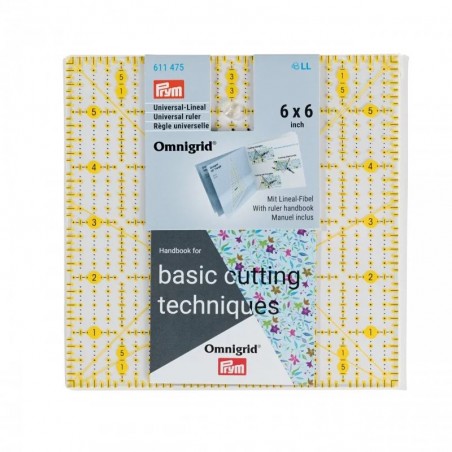 Rigla cu design grafic pentru croitorie - 6x6 inch