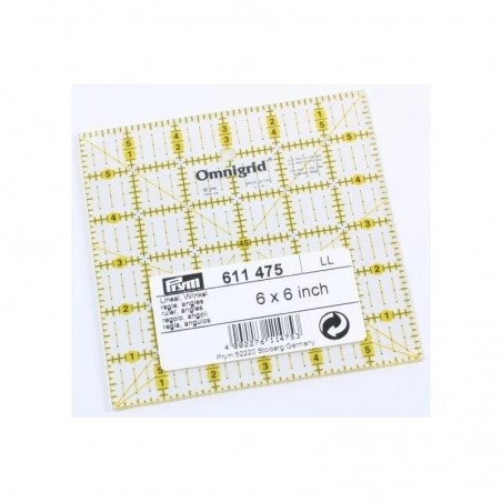 Rigla cu design grafic pentru croitorie - 6x6 inch