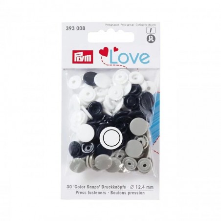 Set capse plastic - alb/gri/negru