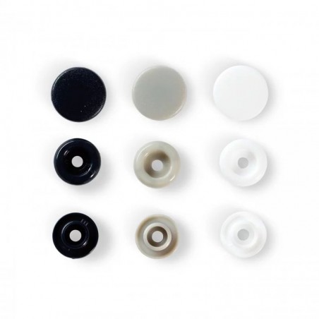 Set capse plastic - alb/gri/negru