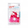 Set capse plastic inimioare - alb/roz/rosu
