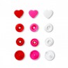 Set capse plastic inimioare - alb/roz/rosu