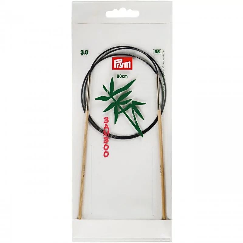 Andrele circulare bambus - 3 mm/80 cm