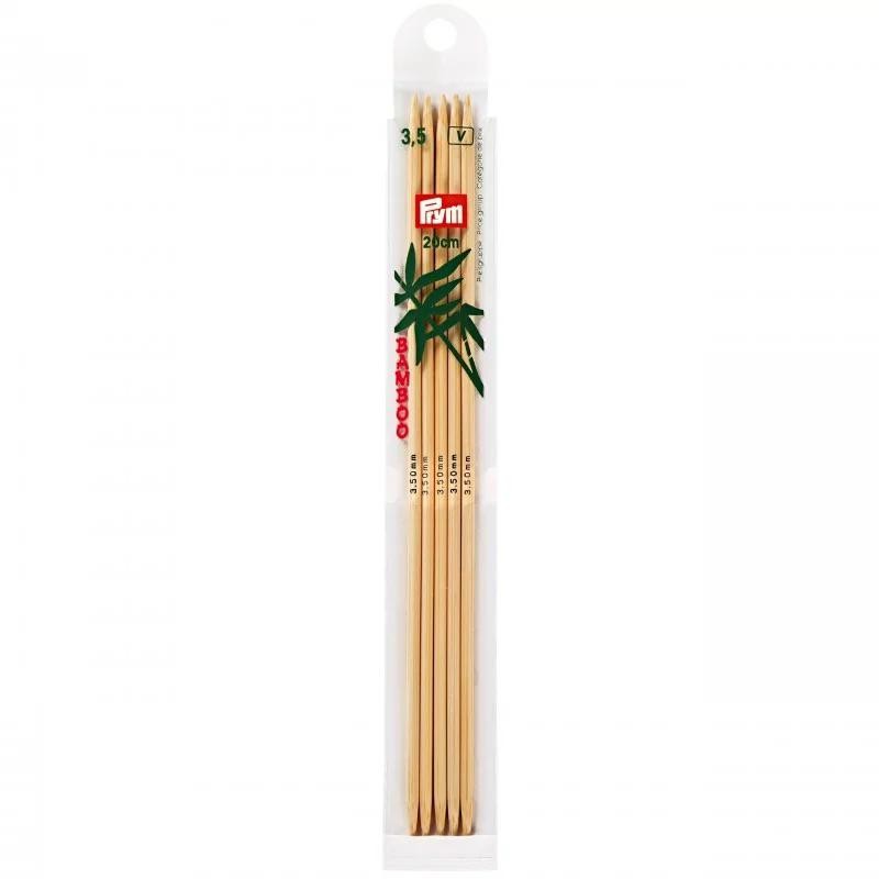 Set 5 andrele drepte bambus - 3.5 mm/20 cm