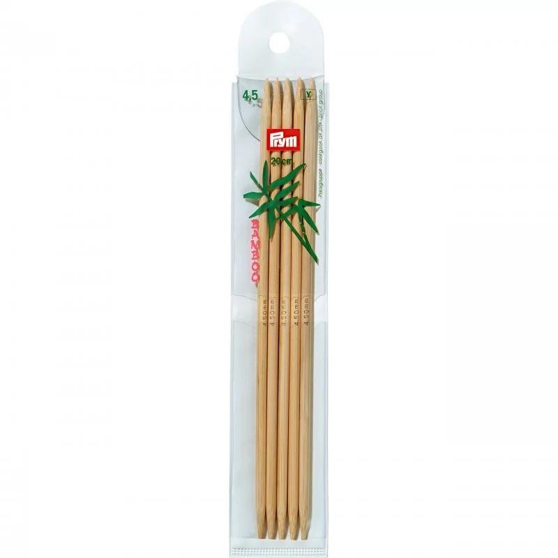 Set 5 andrele drepte bambus pentru sosete - 4.5 mm/20 cm