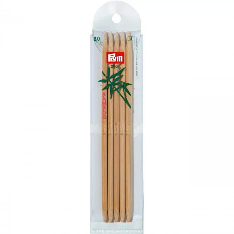 Set 5 andrele drepte bambus pentru sosete - 6 mm/20 cm