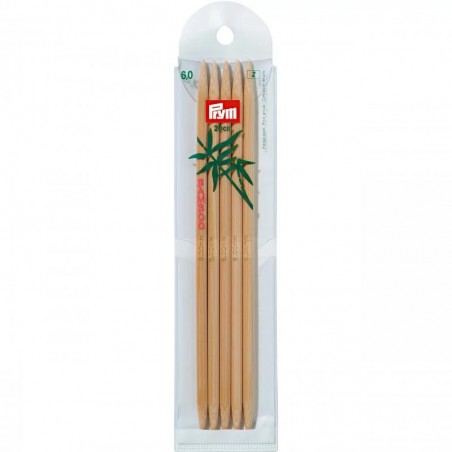 Set 5 andrele drepte bambus pentru sosete - 6 mm/20 cm