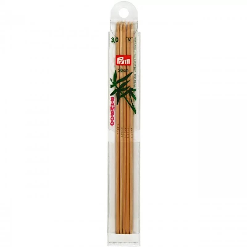 Set 5 andrele drepte bambus pentru sosete - 3 mm/20 cm