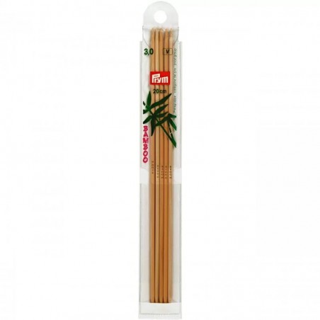 Set 5 andrele drepte bambus pentru sosete - 3 mm/20 cm