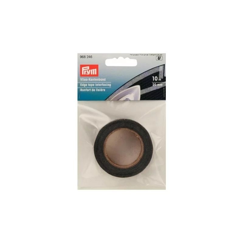 Banda termoadeziva antracit pentru finisare margini haine - 20 mm/10 m