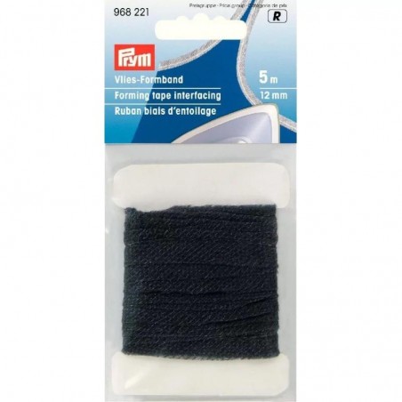Banda bias termoadeziva negru - 12 mm/5 m
