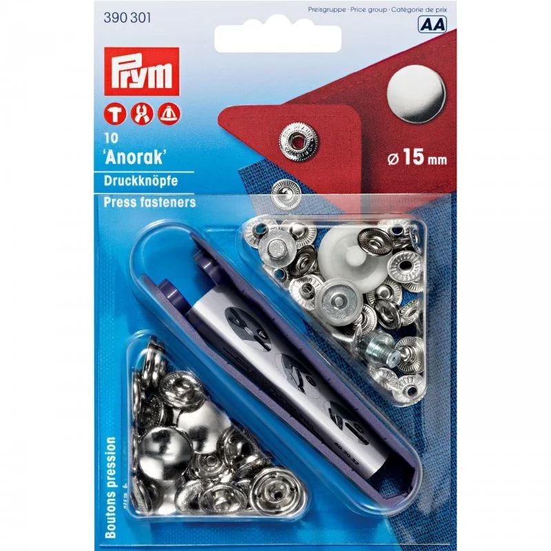 Set capse metalice argintiu - 15 mm