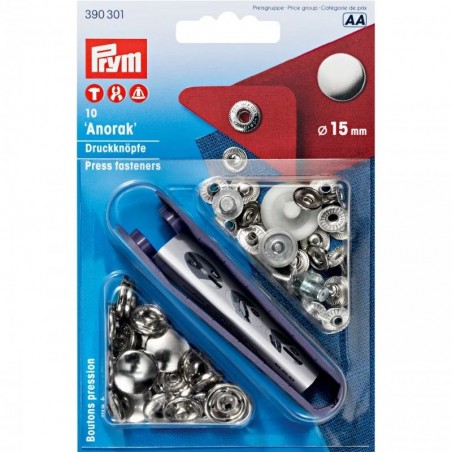 Set capse metalice argintiu - 15 mm