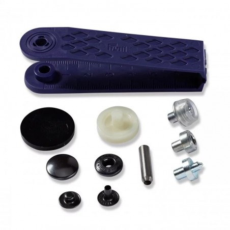 Set capse metalice negru - 15 mm