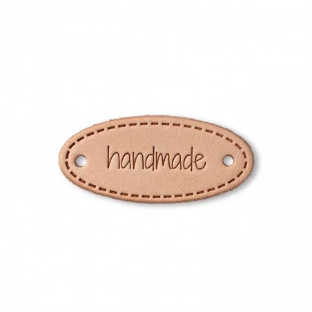 Eticheta "handmade" piele originala - 50x20 mm