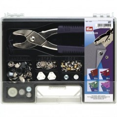 Set 4 tipuri capse metalice si ocheti + capsator