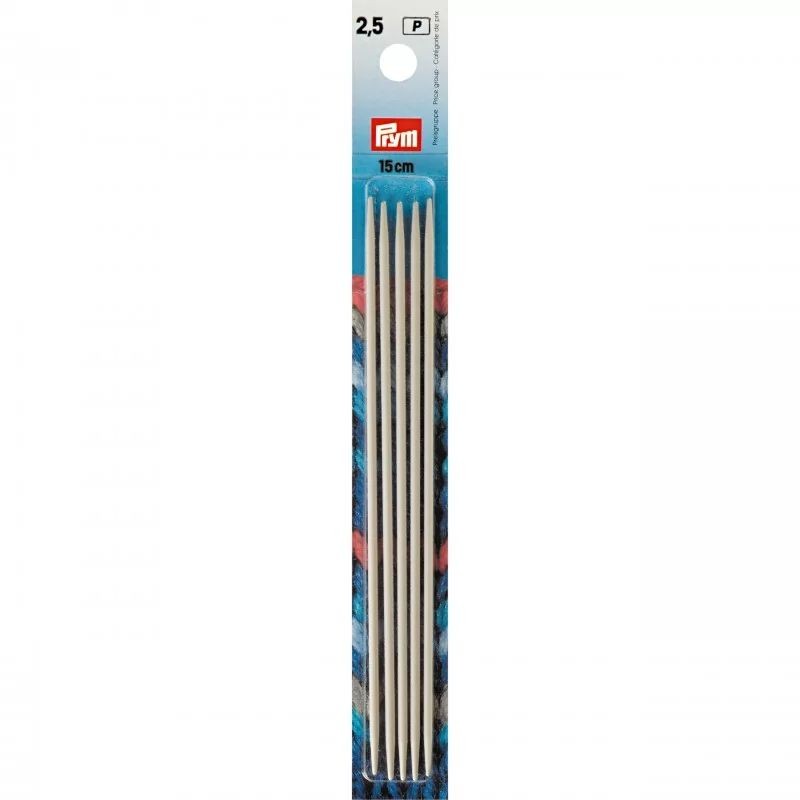 Set 5 andrele drepte pentru sosete - 2.5 mm/15 cm Set 5 andrele drepte pentru sosete - 2.5 mm/15 cm