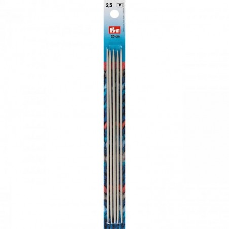 Set 5 andrele drepte pentru sosete - 2.5 mm/20 cm