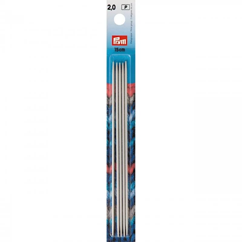 Set 5 andrele drepte pentru sosete - 2 mm/15 cm Set 5 andrele drepte pentru sosete - 2 mm/15 cm