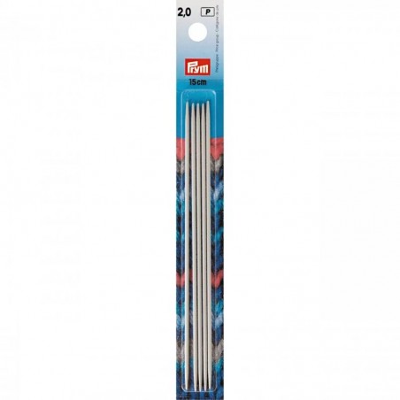 Set 5 andrele drepte pentru sosete - 2 mm/15 cm