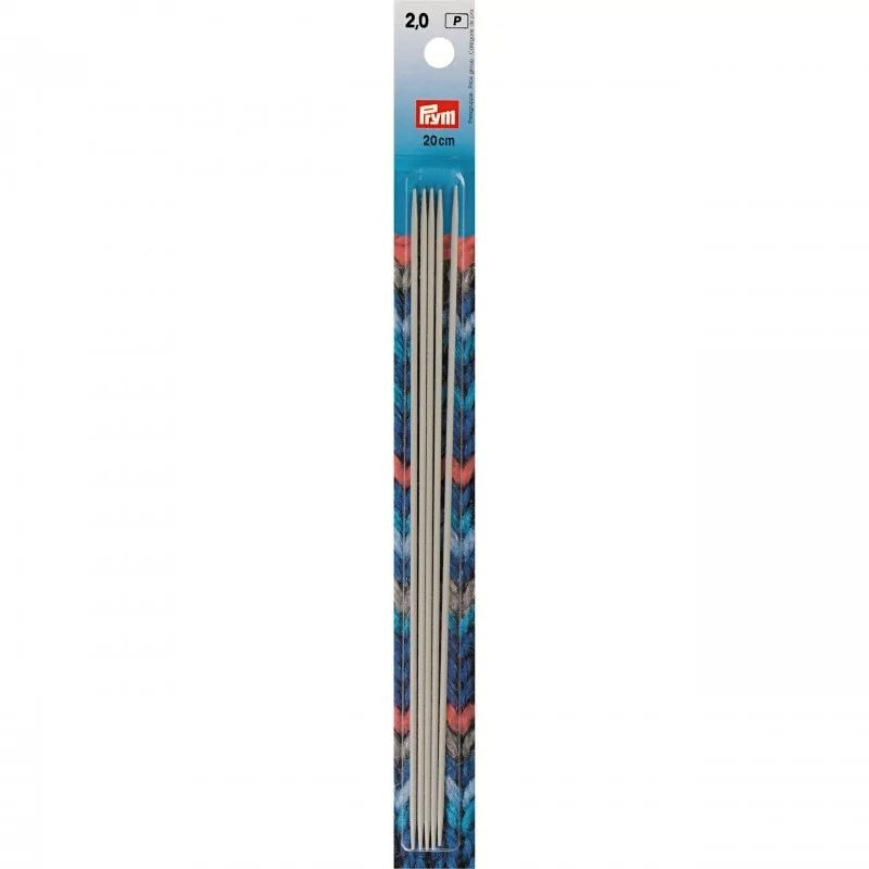 Set 5 andrele drepte pentru sosete - 2 mm/20 cm Set 5 andrele drepte pentru sosete - 2 mm/20 cm