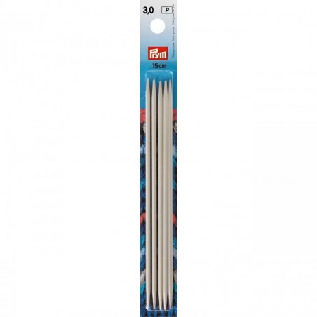 Set 5 andrele drepte pentru sosete - 3 mm/15 cm