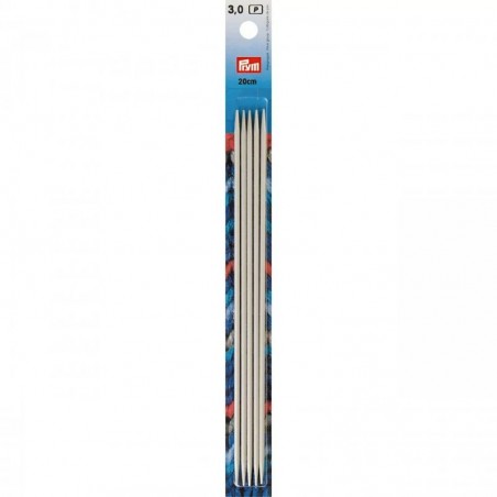 Set 5 andrele drepte pentru sosete - 3 mm/20 cm