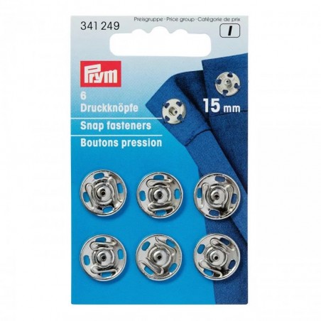 Set 6 capse de cusut inox - 15 mm