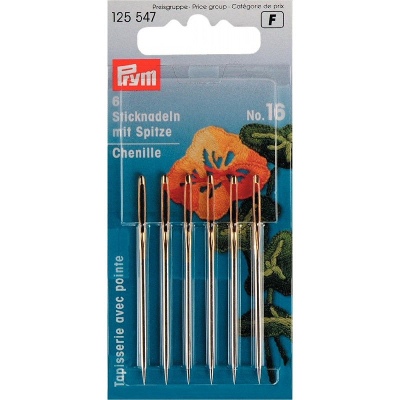 Ace broderie, tapiterie, varf ascutit, no.16 - 1,60x55 mm Ace broderie, tapiterie, varf ascutit, no.16 - 1,60x55 mm