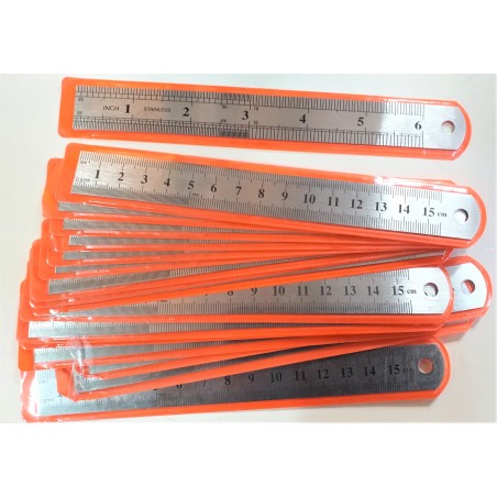 Rigla metalica cu doua scari metrice 15cm -6inch