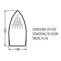 Talpă teflon armată SP-420 / 318